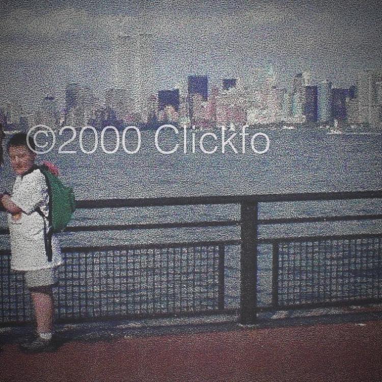 A picture from Ellis Island in September of 2000 showing Lower Manhattan's former landmark known as Twin Towers